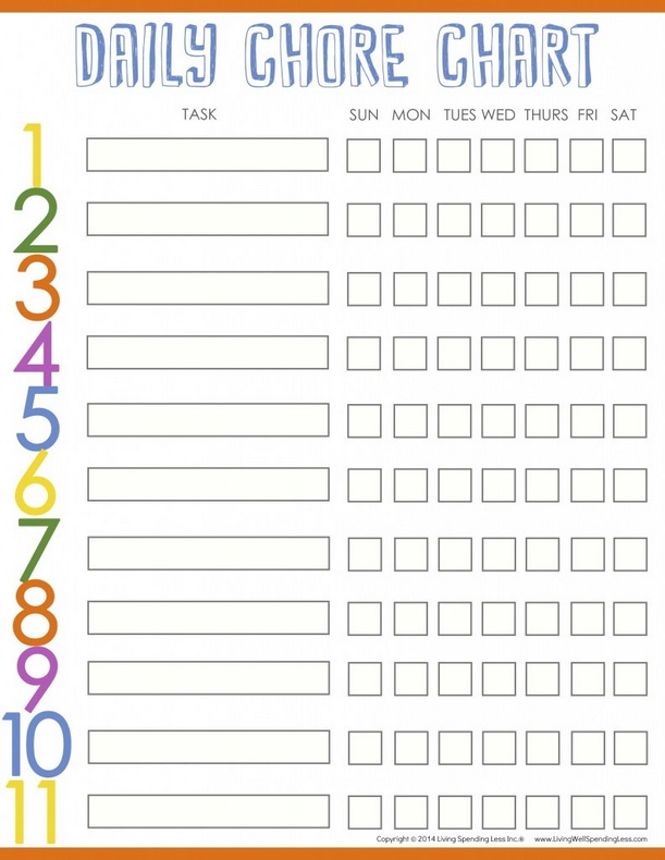 Pocket Money Chart