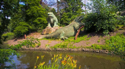 Reptile statues at Crystal Palace Park  