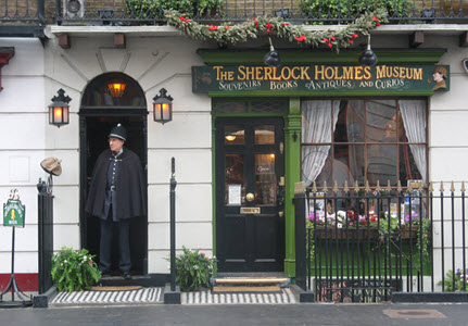 Entrance to The Sherlock Holmes Museum  