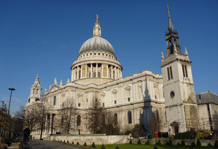 View from outside St Paul's Cathedral 