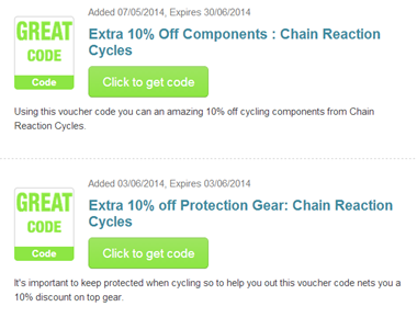 Coupons for chain reaction