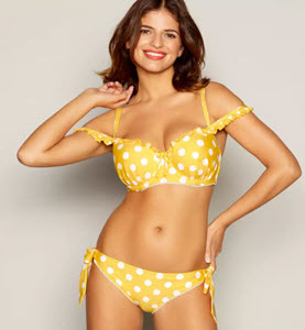 Floozie, yellow polka dot bikini