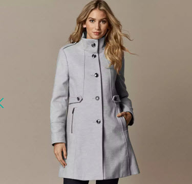 grey funnel neck coat 