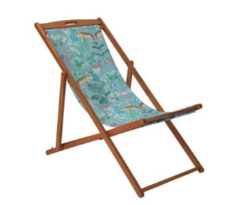 Argos Home Wooden Deck Chair with Jungle Pattern