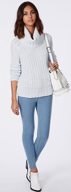 Missguided white jumper and jeans