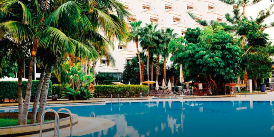 Pool outside Tenerife hotel 